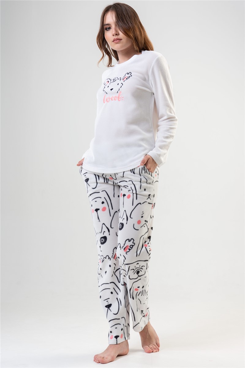 Women's fleece pajamas 2030290353 - White #364747