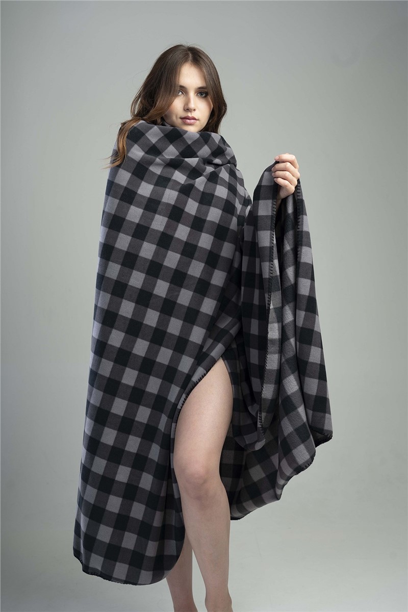 Fleece blanket 150x200 cm K-07 - Grey-Black #364765