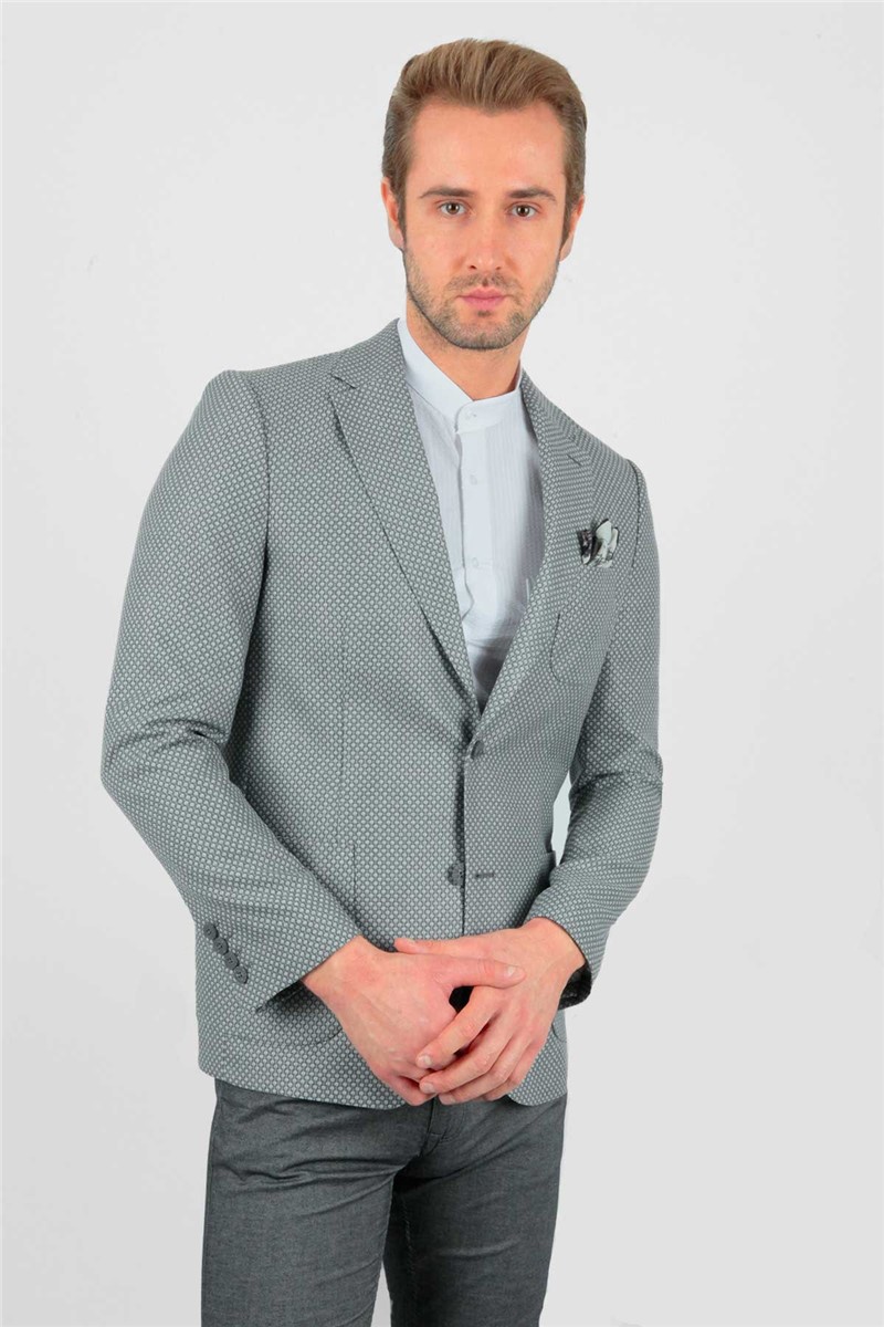 Centone Men's Blazer Jacket - Grey #268498