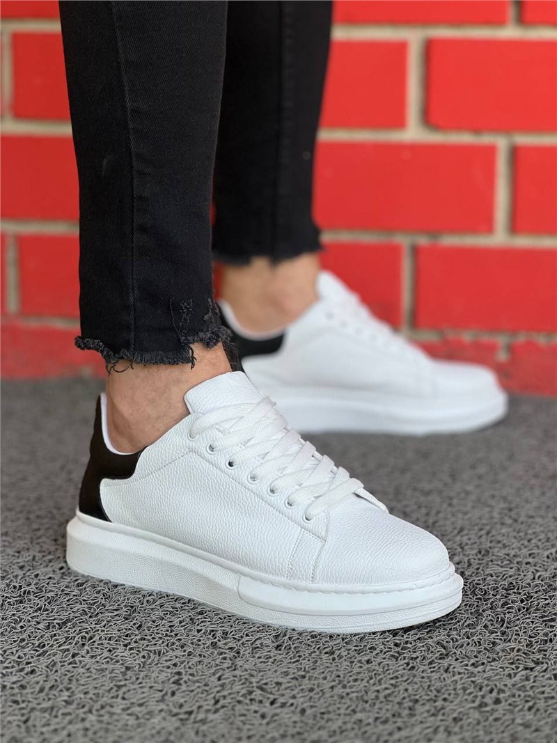 Men's Casual Lace Up Shoes KB-X500 - White with Black #402002