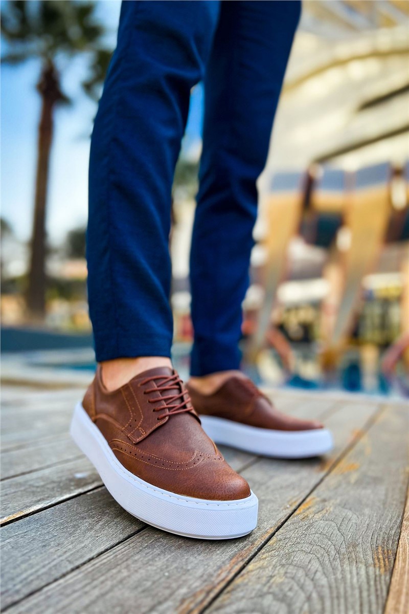 Sapatos masculinos CH149 CBT com cadarço - Taba #369952