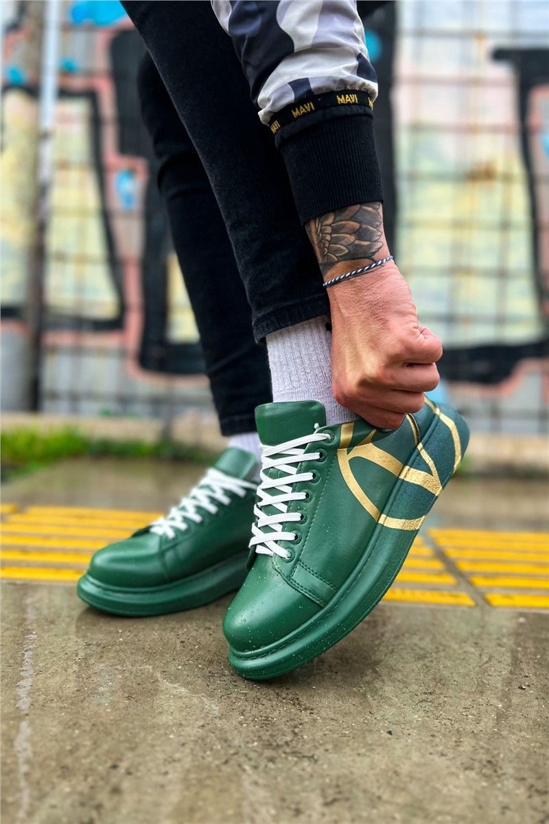 Unisex Lace Up Shoes CH254 CBT - Dark Green #370949