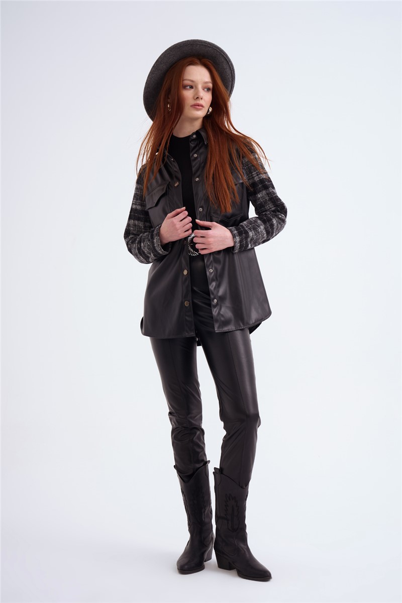 Sateen Women's Jacket - Black, Grey #319405