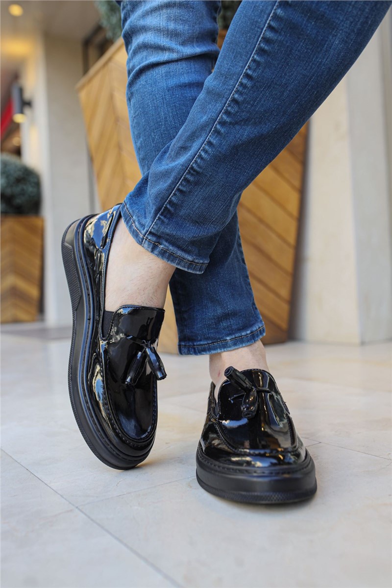 Chekich Unisex Patent Leather Shoes CH127 - Black #359677