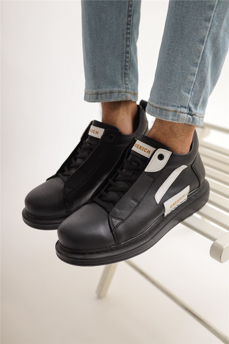 Chekich Muške cipele na vezanje CH131 - Crne s bijelim #365617