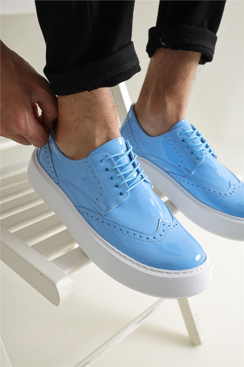 Chekich Unisex Patent Leather Shoes CH149 - Light Blue #359695