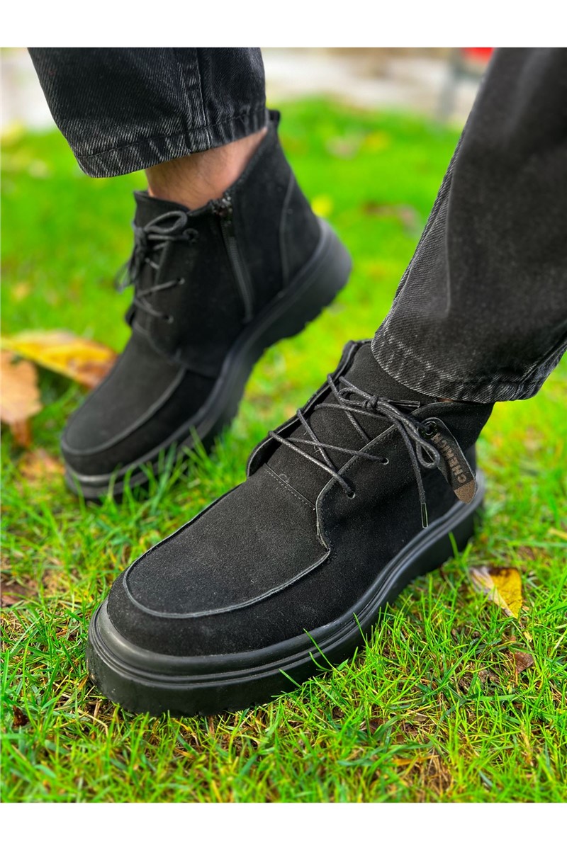 Chekich Men's Lace Up Suede Boots - Black #365589