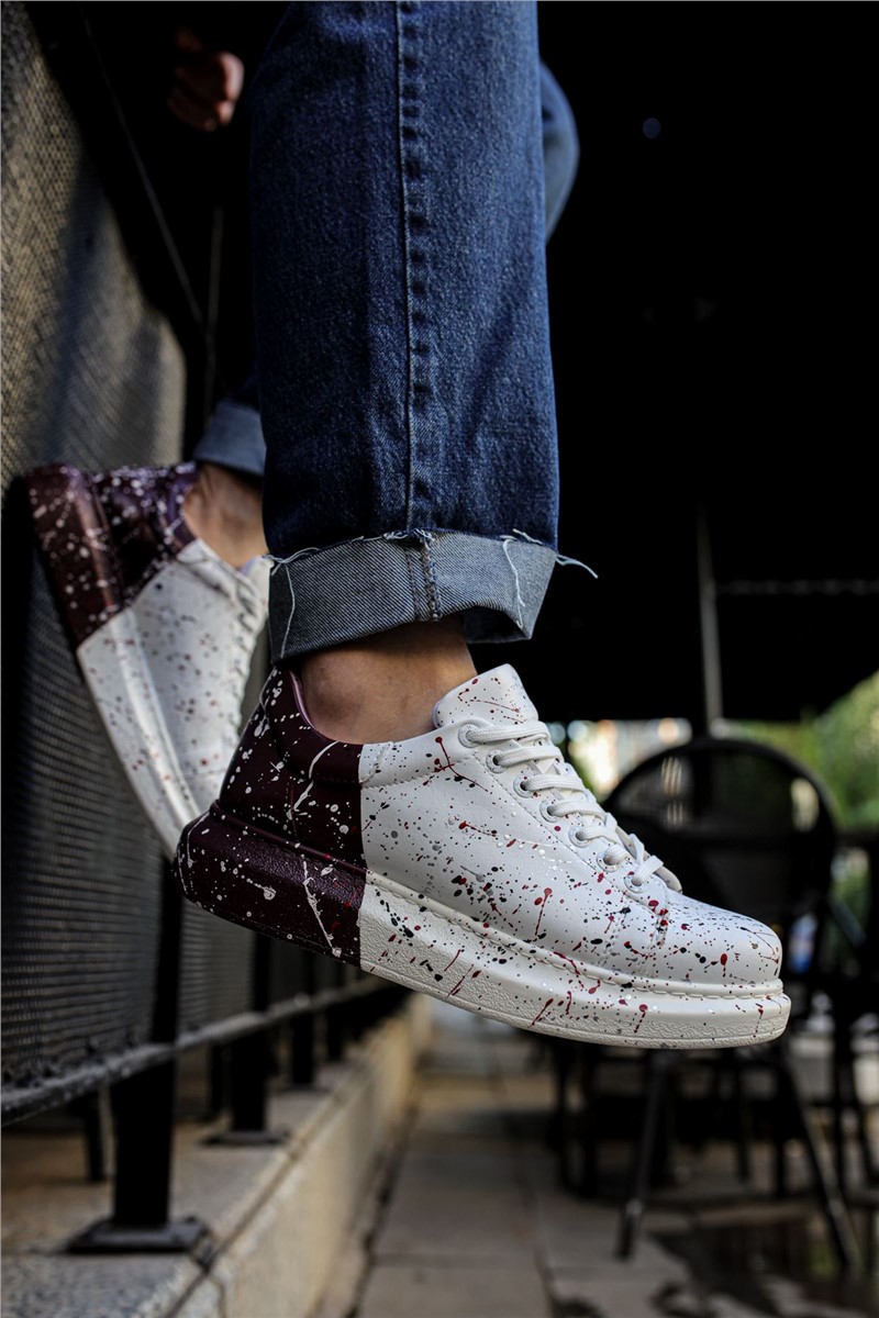 Sapatos unissex Chekich com atacadores CH254 - Branco com Roxo #359818