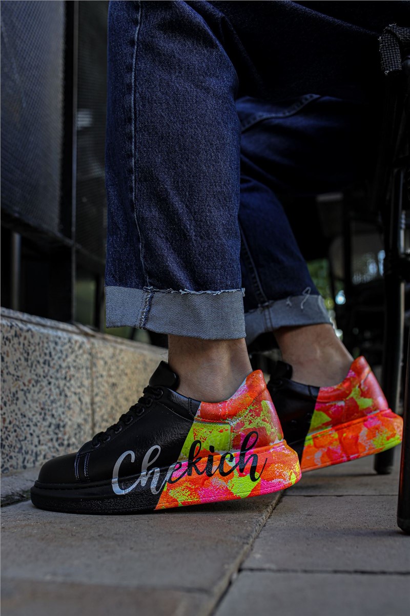 Chekich Unisex Shoes CH254 - Black with Orange #359829