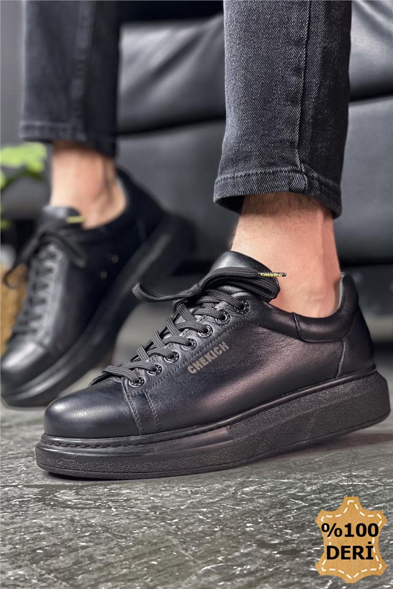Chekich Unisex Genuine Leather Shoes CH257 - Black #359843