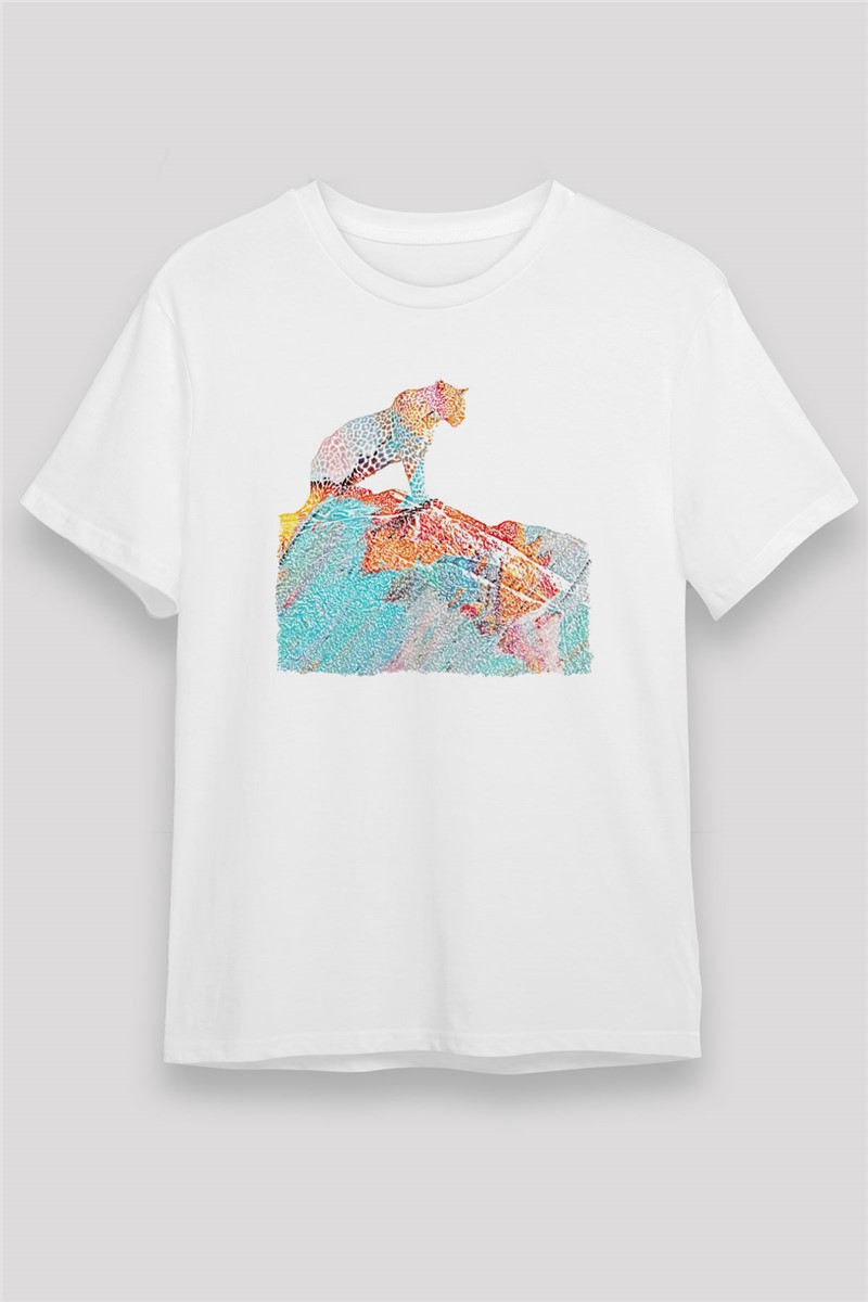 Unisex Print T-Shirt - White #373709