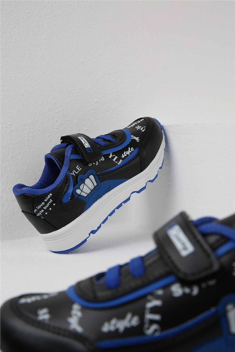 Children's sports shoes - Black with blue #321628