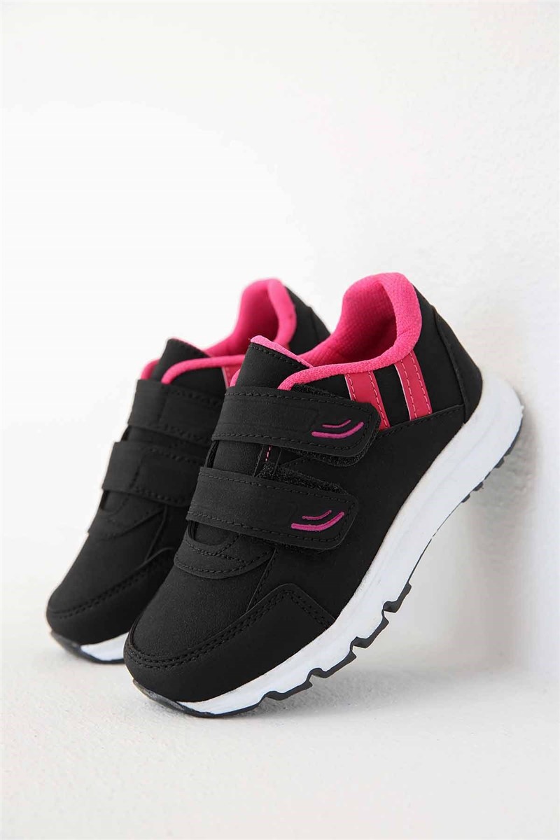 Scarpe sportive per bambini - Nere con rosa #320774