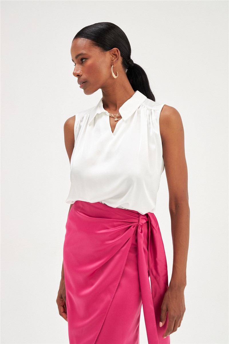 Women's blouse with collar - Ecru #358603