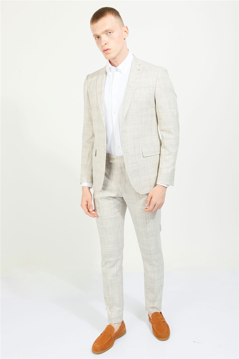Men's Comfort Fit Suit - Light Beige #357794