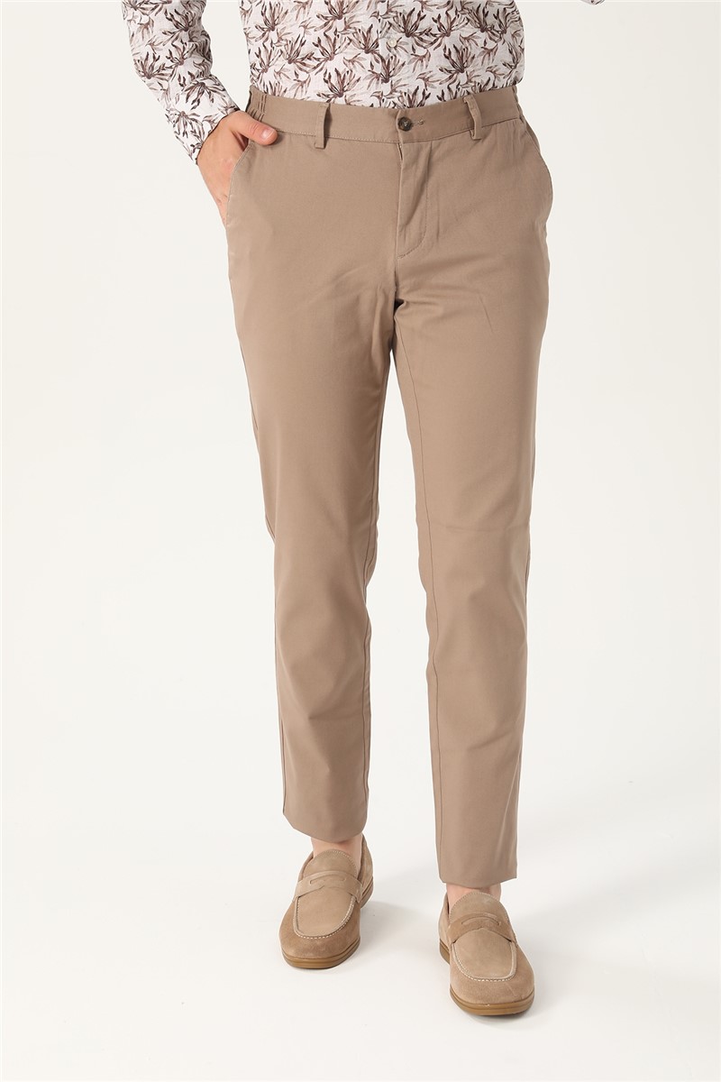 Мъжки Comfort Fit панталон - Бежов #357743