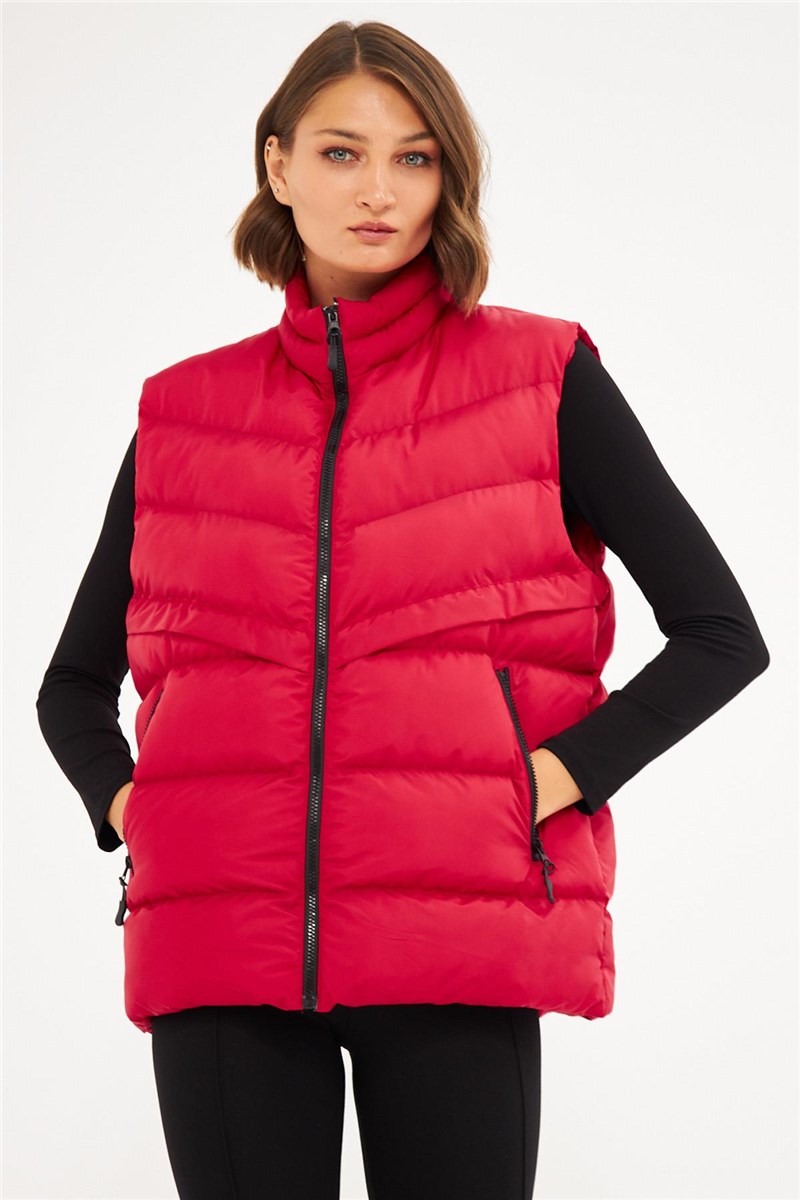 Gilet impermeabile e antivento da donna DBDY-3000 - Rosso #408799