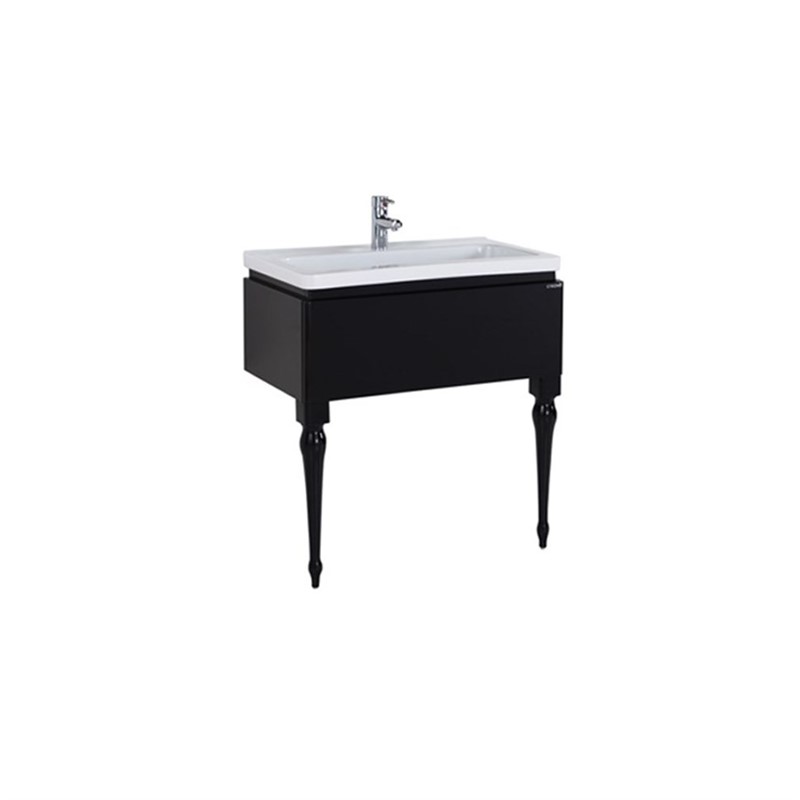 Creavit Art Base cabinet with sink 80 cm - Black #338582