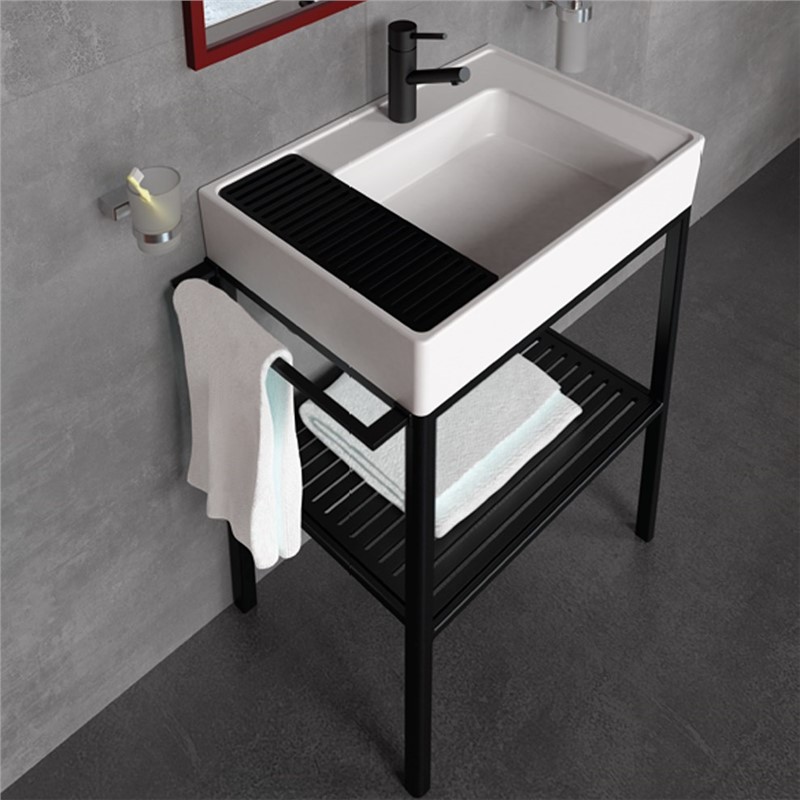 Creavit Arya Shelf with sink 68 cm - Black #338585