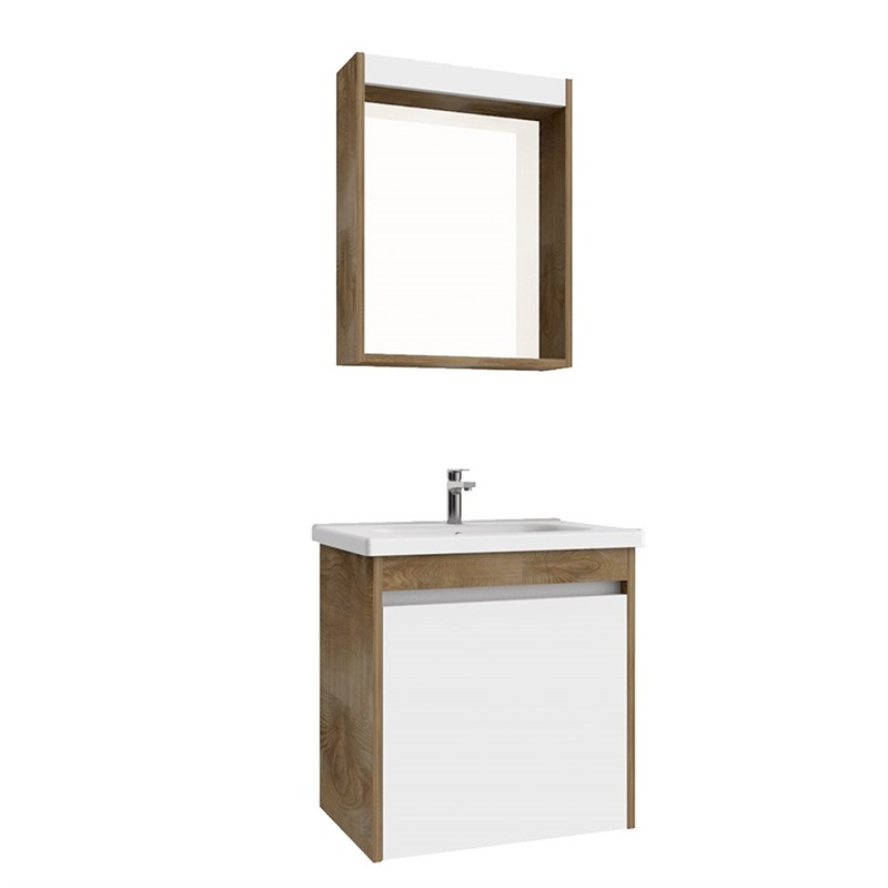 Creavit Link Bathroom Set 60 cm - White-Copper #344746