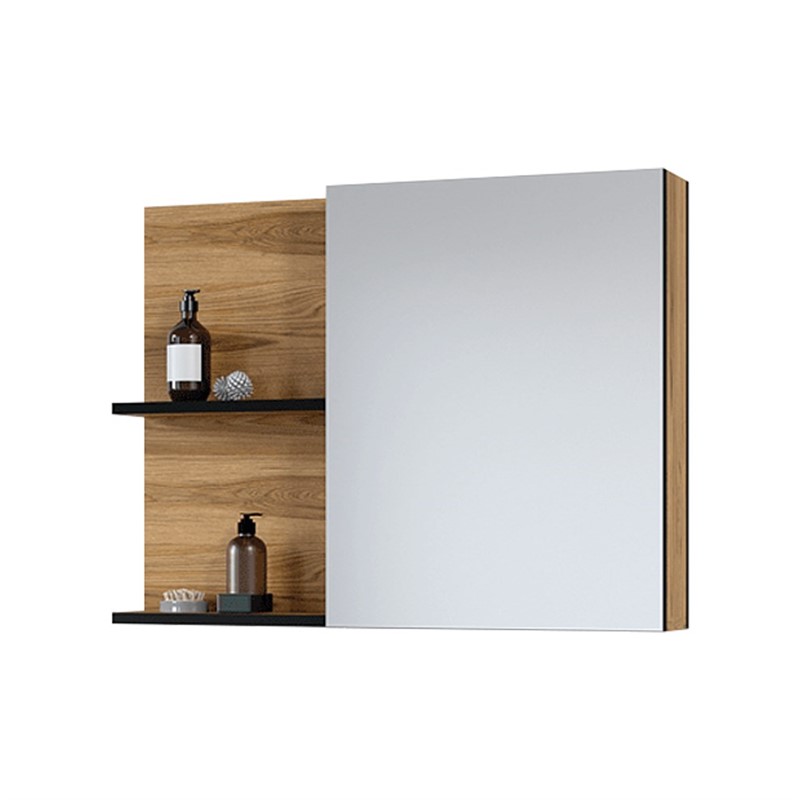 Denko Pyramid Mirror with Cabinet 90 cm - Beige #340995