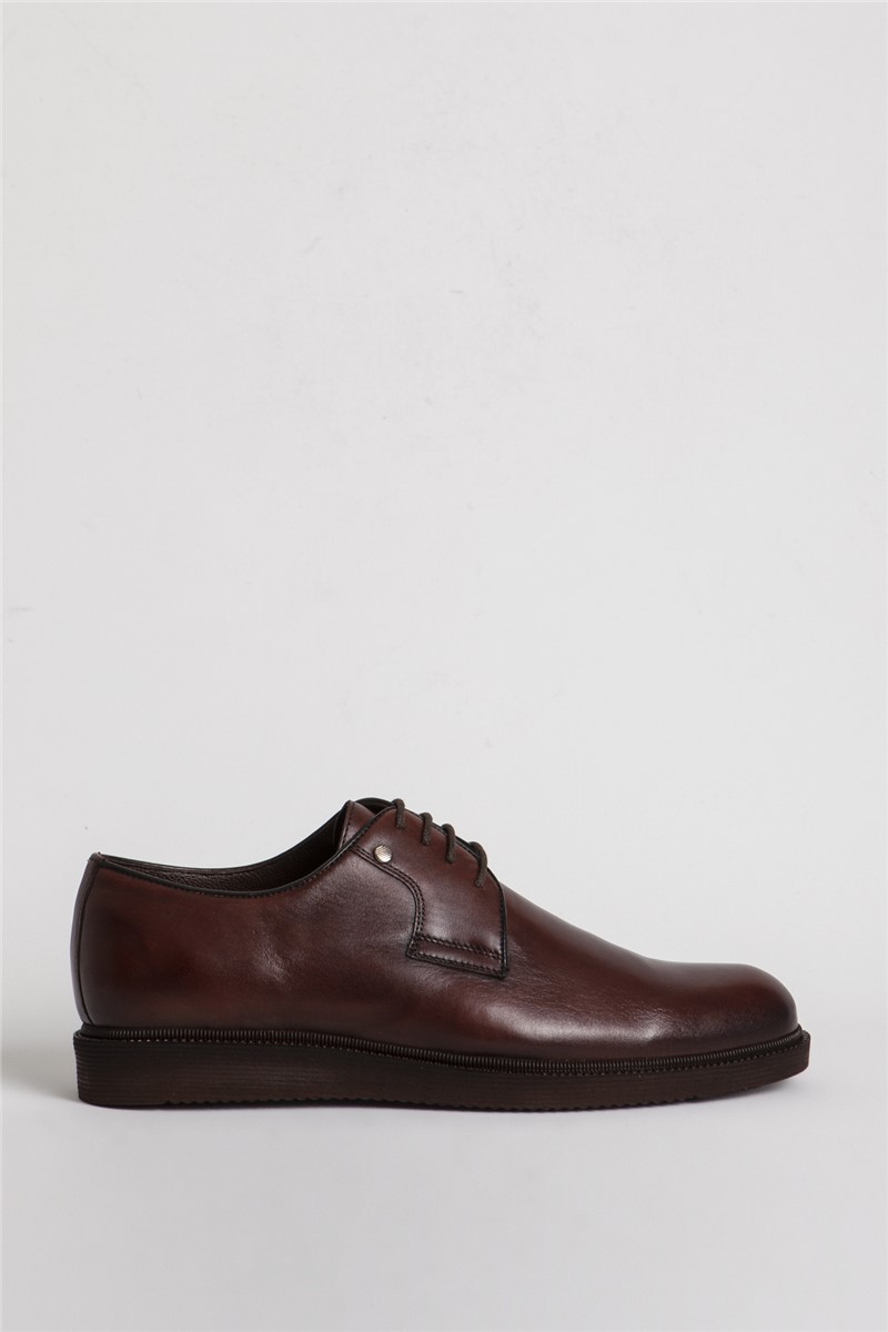 DERİCLUB Muške cipele od prave kože 02133 - tamno smeđe #331988