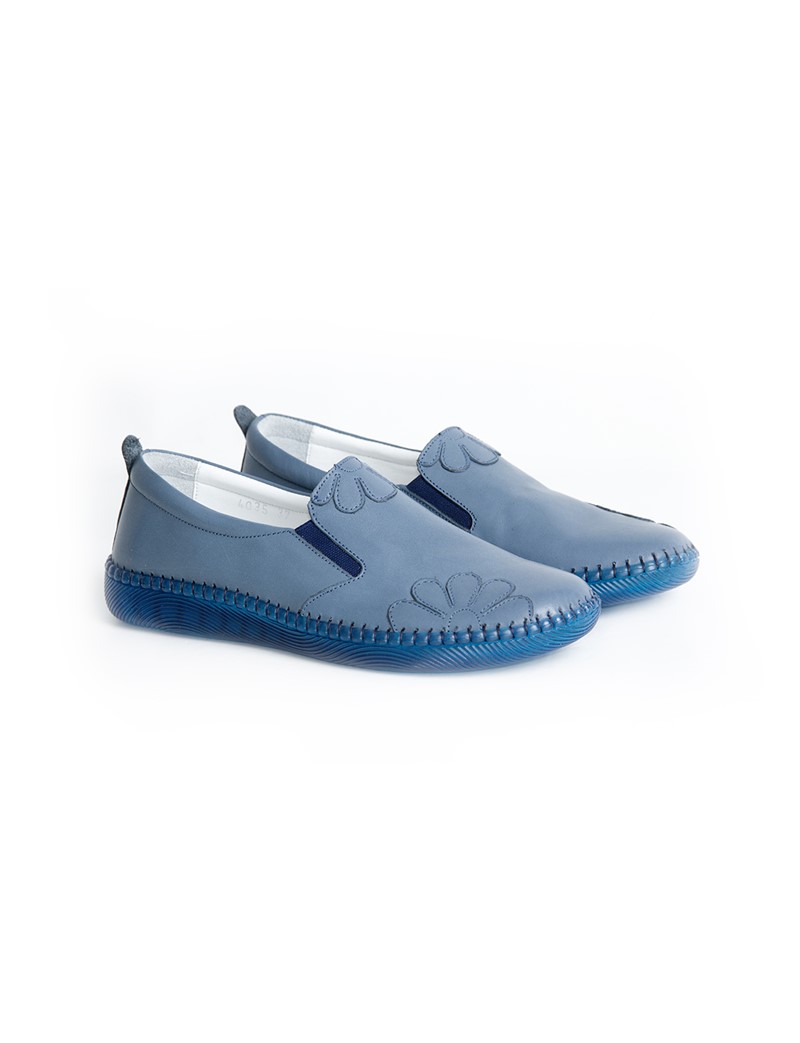 Women's Real Leather Shoes - Blue #318904