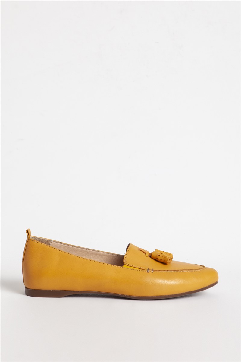 DERİCLUB Women's Genuine Leather Shoes 04038 - Yellow #330833