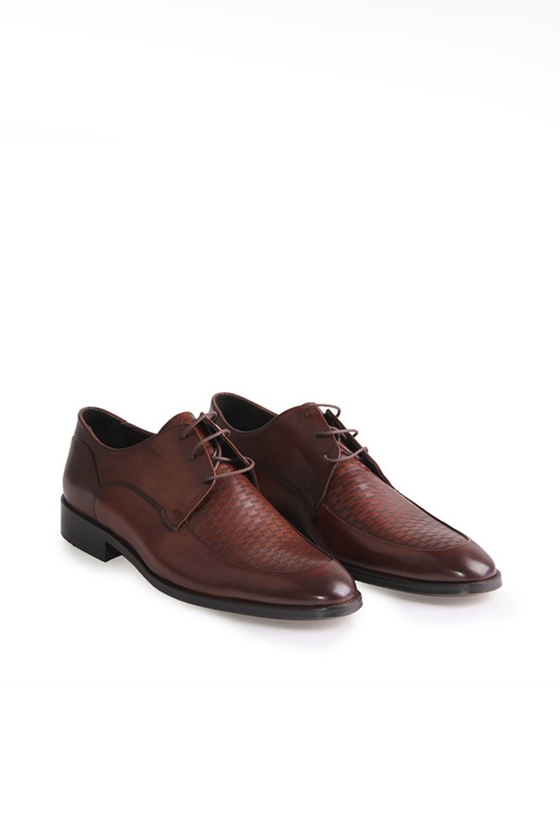 Sapatos Masculinos de Couro Genuíno 1656 - Marrom #317396