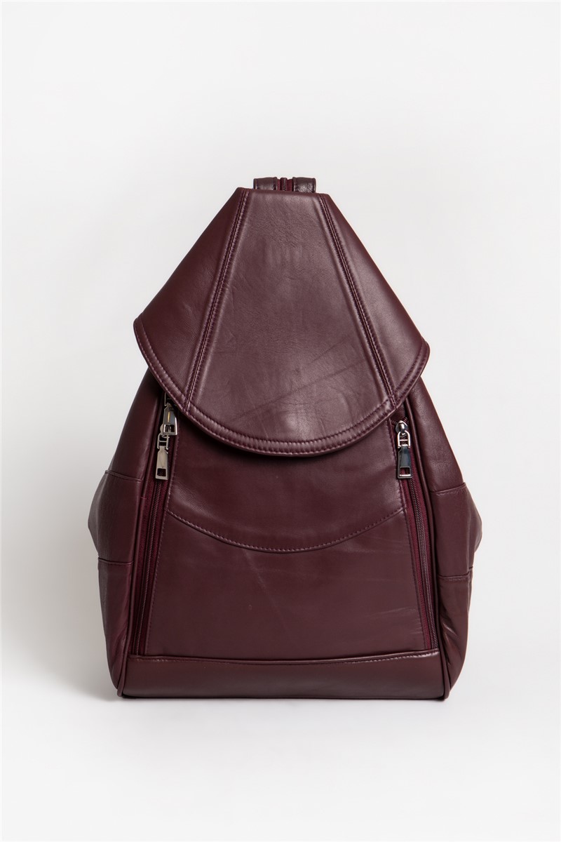 Women's bag made of genuine leather 2053 - Burgundy #324553