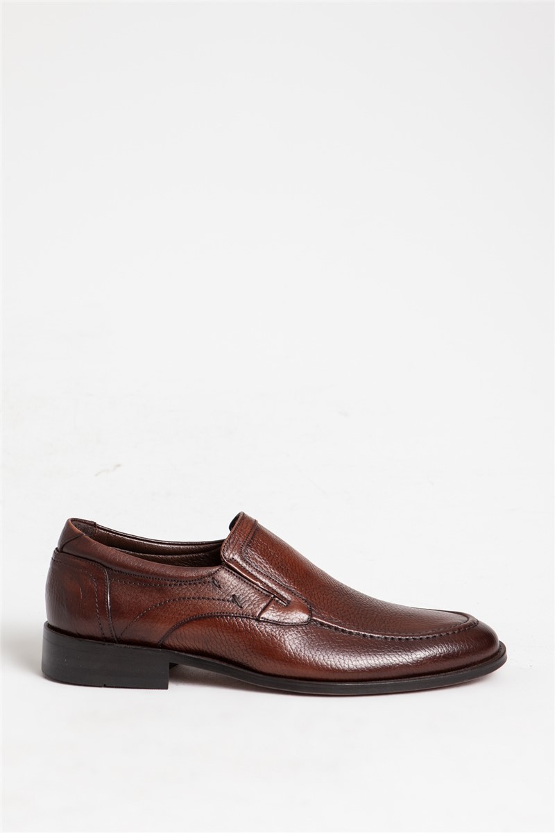 Sapatos Masculinos de Couro Genuíno 2153 - Marrom #318998