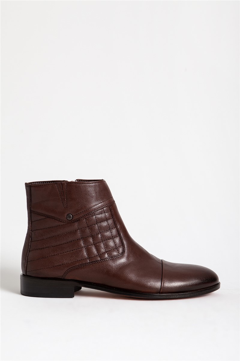 Men's Real Leather Boots - Brown #318136