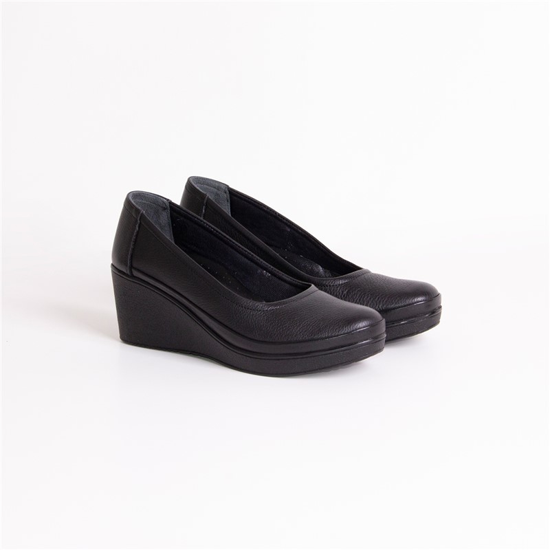 Women's Real Leather Shoes - Black #319010