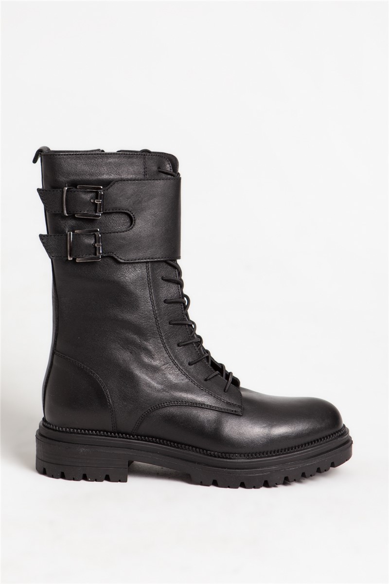 DERİCLUB Women's Genuine Leather Boots 66170 - Black #361586