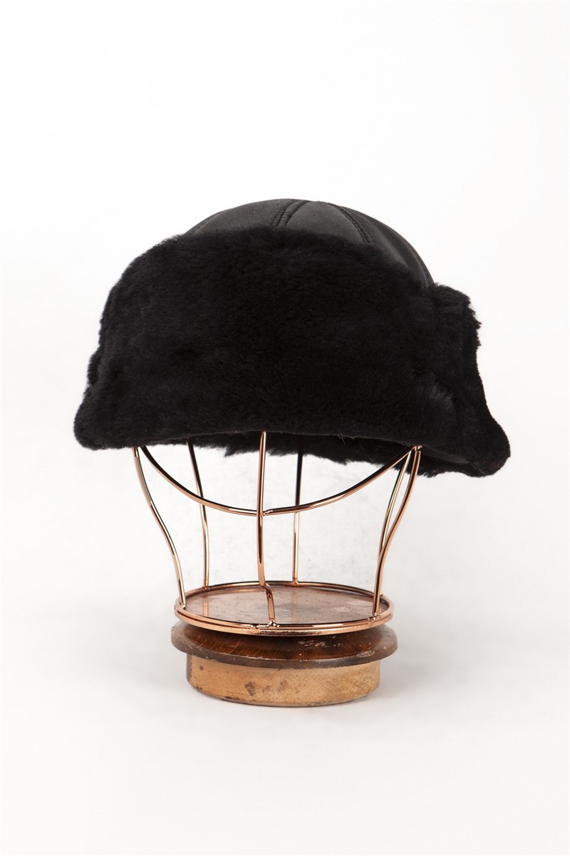 DERİCLUB muški šešir od prave kože - crni #369881