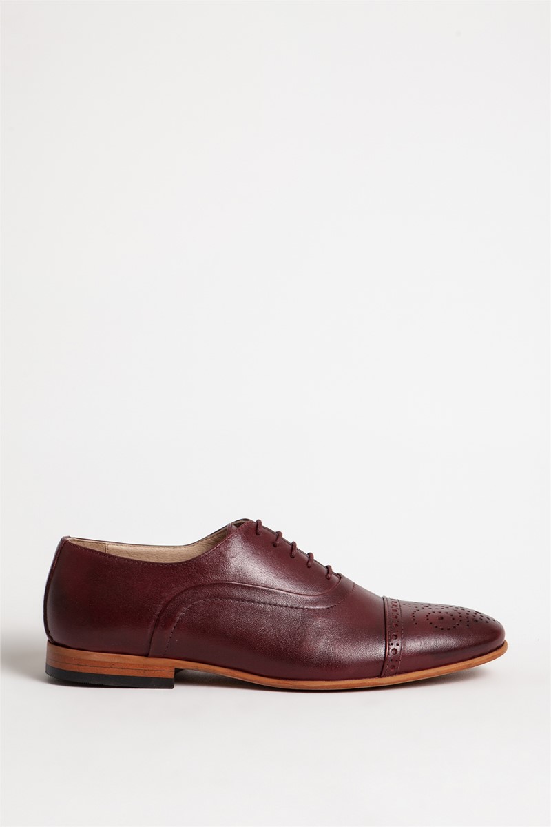 Men's Real Leather Oxfords - Burgundy #318119