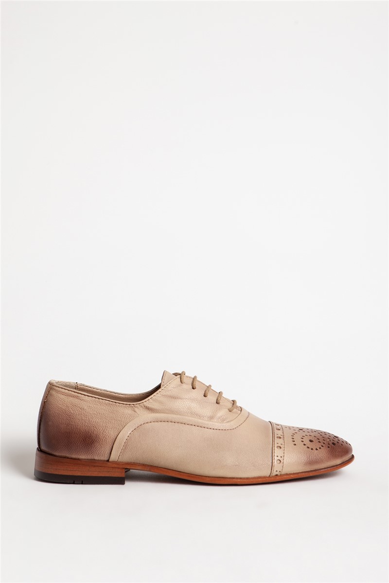 Men's Real Leather Oxfords - Beige #318120