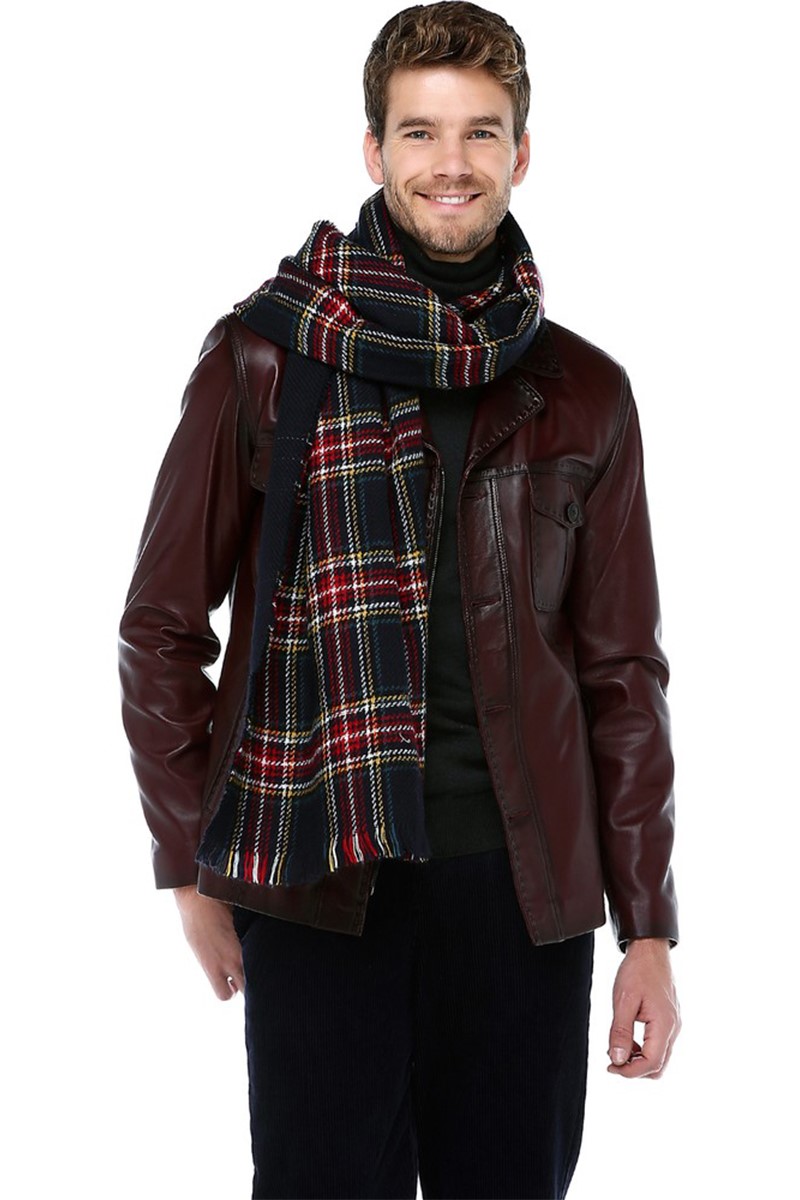 Men's leather jacket E-1024 - Bordeaux #317624