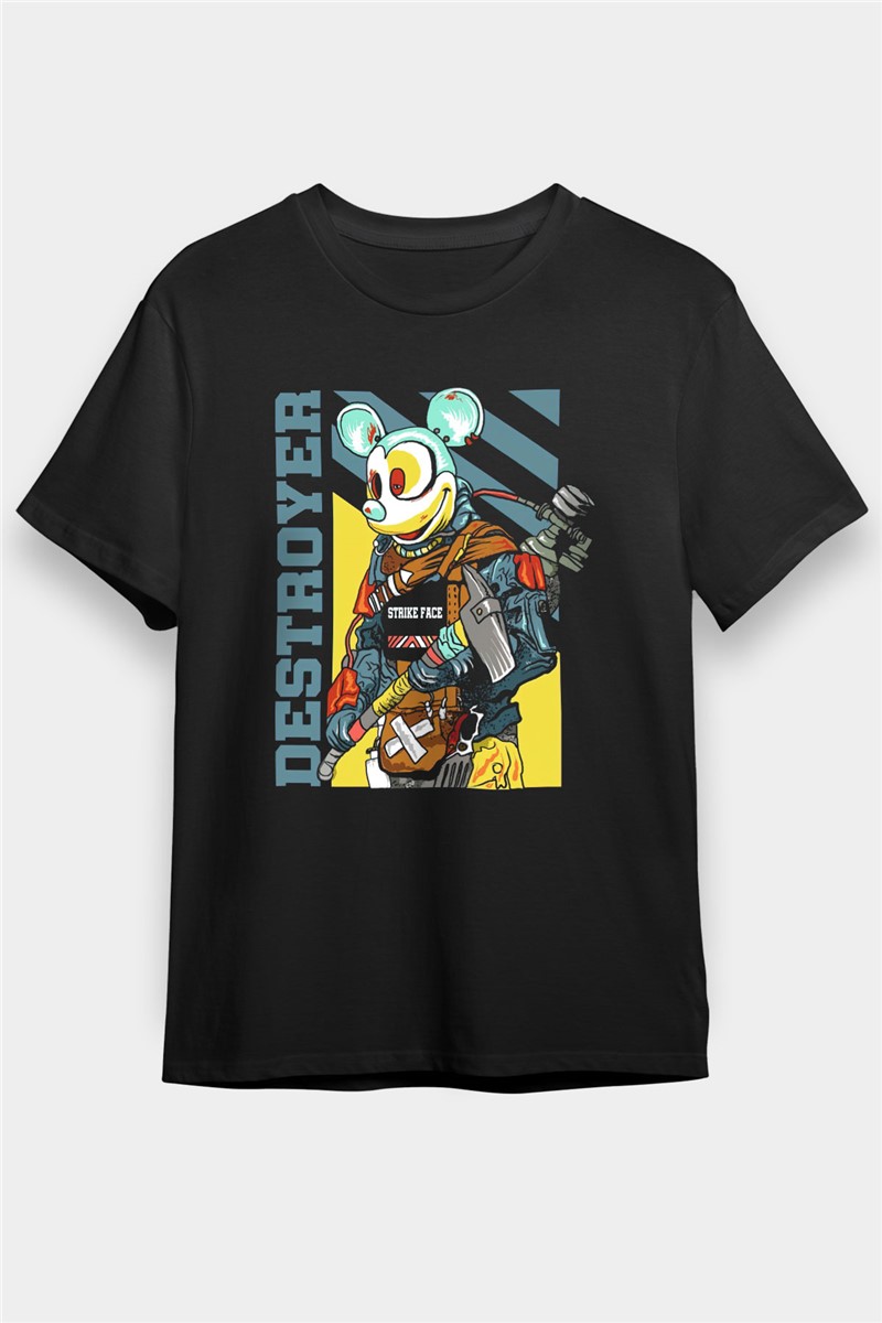 Unisex majica s uzorkom - Crna #375504