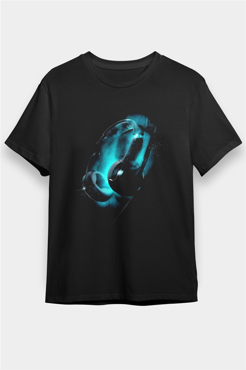 Unisex Print T-Shirt - Black #373505