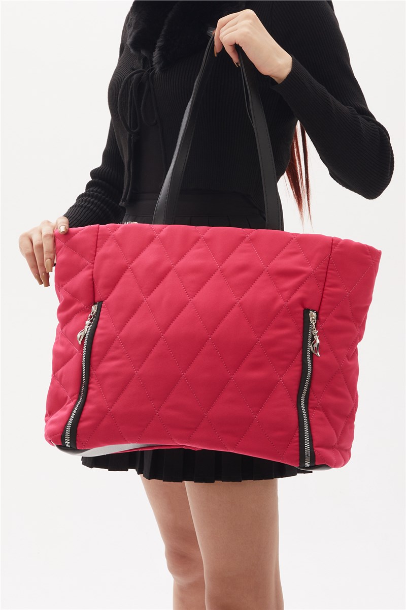 Borsa trapuntata da donna - Fucsia #398079