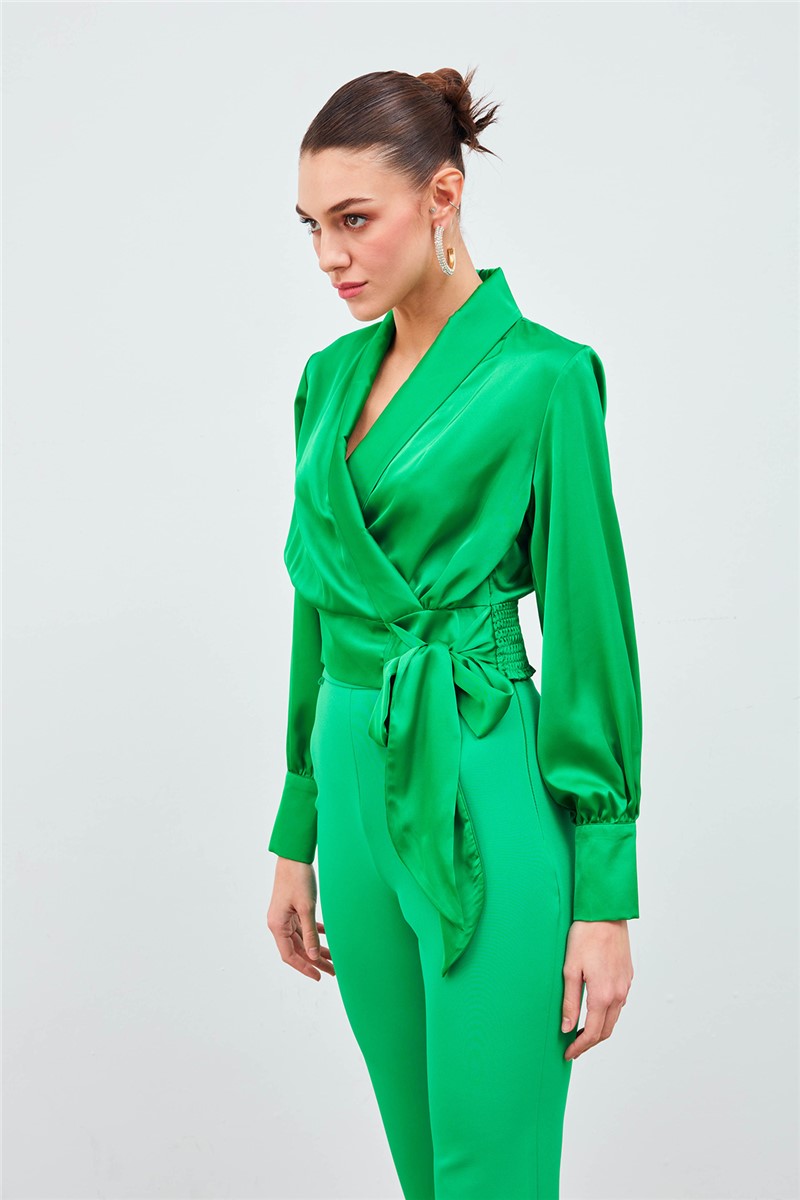 Ženska satenska bluza - zelena #370469