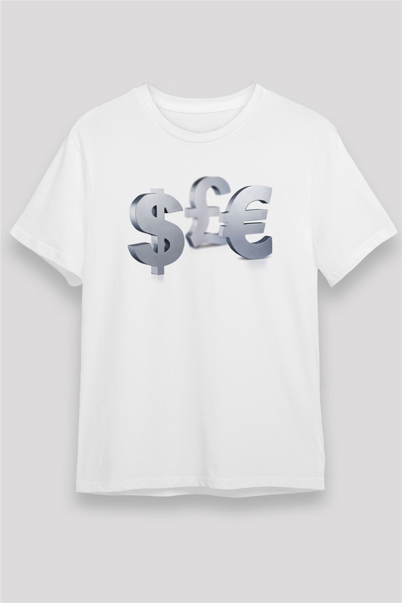 Unisex Print T-Shirt - White #372843