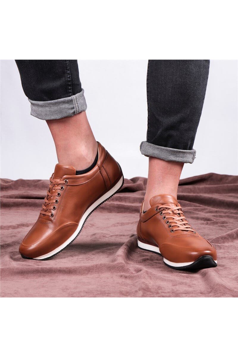 Sapatos masculinos de couro legítimo Ducavelli - marrom claro #326802