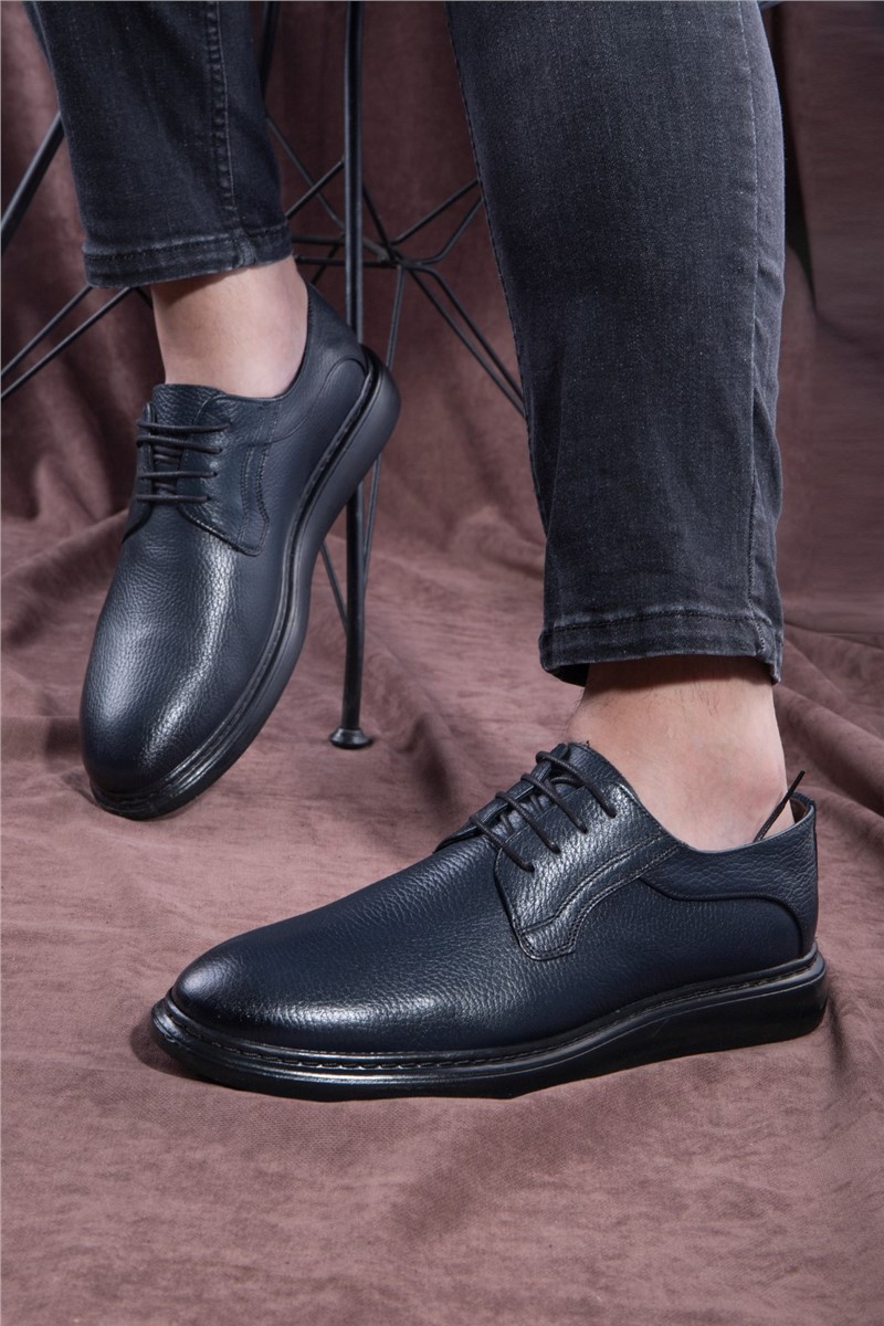 Ducavelli Men's Genuine Leather Casual Shoes - Dark Blue #33462