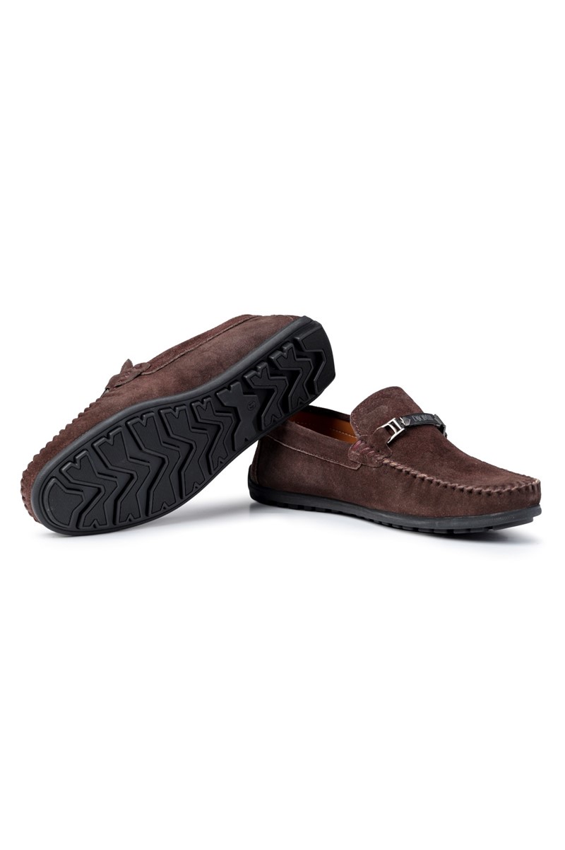 Ducavelli Men's Natural Suede Loafers - Brown #381613