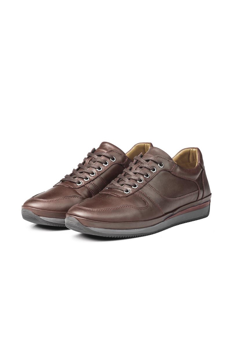 Ducavelli Men's Real Leather Trainers - Brown #316881