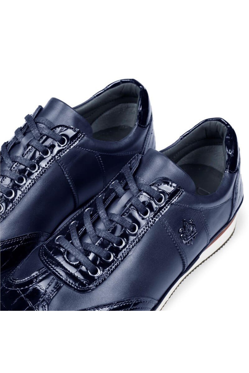 Ducavelli Men's Leather Casual shoes - Navy Blue #326798