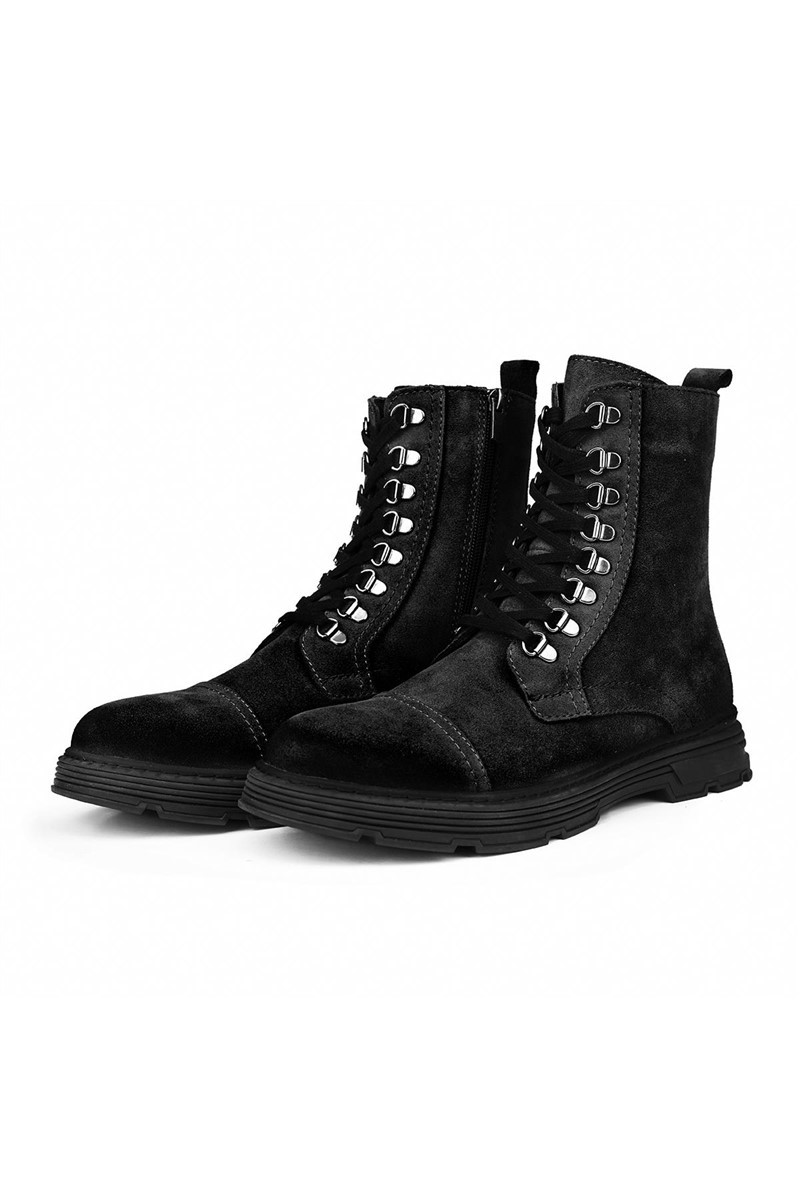 Ducavelli Men's Real Suede Combat Style Boots - Black #316927