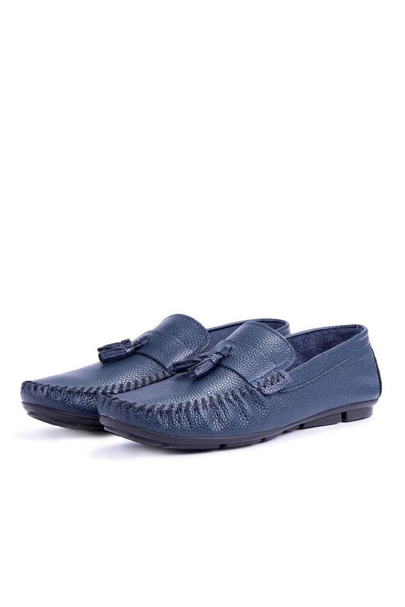 Ducavelli Men's Genuine Leather Shoes - Dark Blue #333216